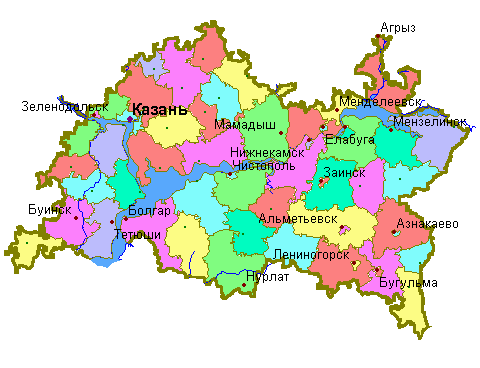 Карта РП Татарстан